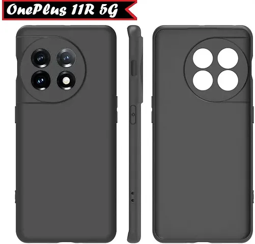 CELZO 4 Sides Full Protection Silicon Back Cover Case for OnePlus 11R / OnePlus 11 Ace 2 - (Black)