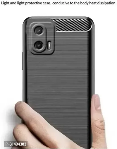 Back Cover for Moto G34 5G ZB Black Grip Case Silicon Pack of 1-thumb4