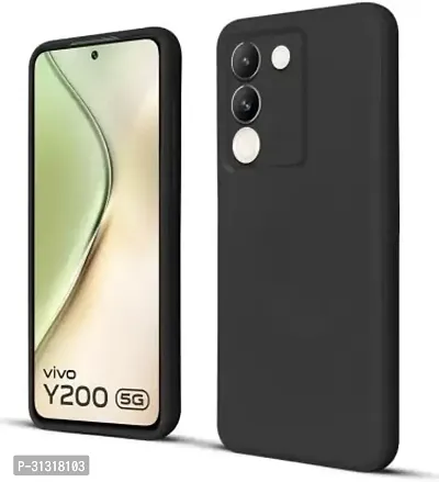 ROYALBASE Back Cover for vivo Y200 5G Black Grip Case Silicon Pack of 1-thumb0