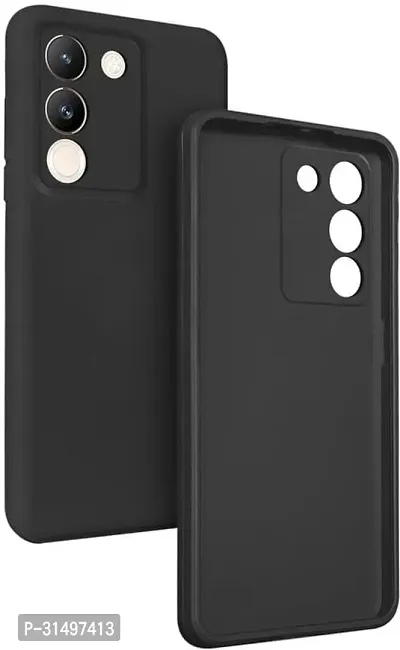 ROYALBASE Back Cover for vivo Y200 5G Black Grip Case Silicon Pack of 1-thumb0