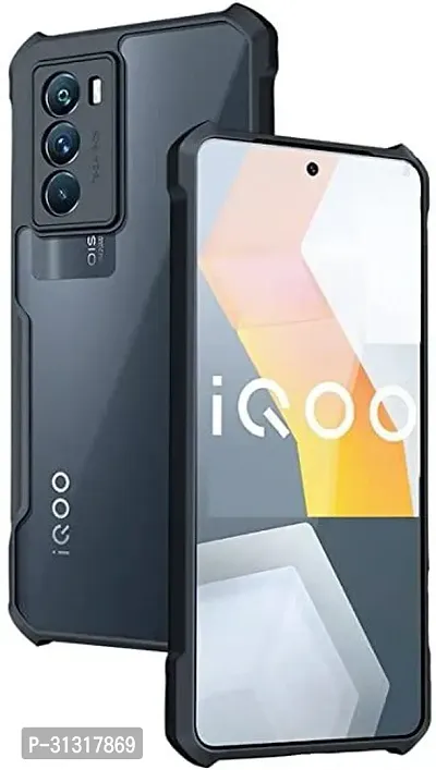 ROYALBASE Back Cover for iQOO 9 SE 5G Black Grip Case Silicon Pack of 1-thumb0