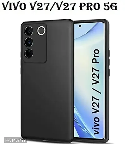 Back Cover for Vivo V27 5G Vivo V27 Pro 5G Black Silicon Pack of 1-thumb0