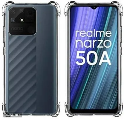 ROYALBASE Back Cover for Realme Narzo 50A Transparent Grip Case Silicon Pack of 1-thumb0