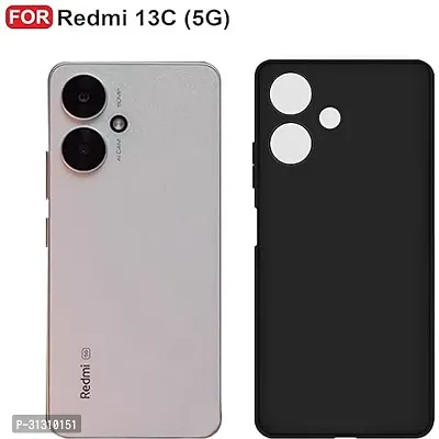 ROYALBASE Back Cover for Redmi 13C 5G CA Black Silicon Pack of 1-thumb0