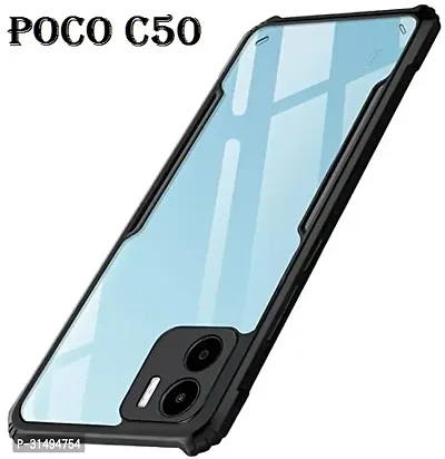 Back Cover for POCO C50  REDMI A1 PLUS Black Camera Bump Protector Pack of 1-thumb0