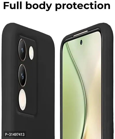 ROYALBASE Back Cover for vivo Y200 5G Black Grip Case Silicon Pack of 1-thumb2