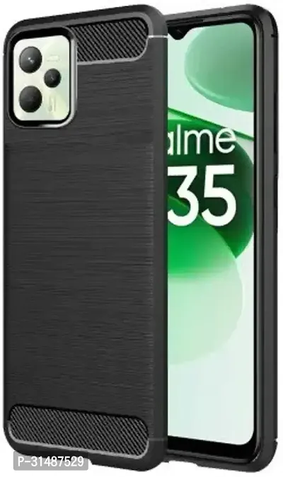 Back Cover for Realme C35Realme Narzo 50A Prime Black Grip Case Silicon Pack of 1-thumb0