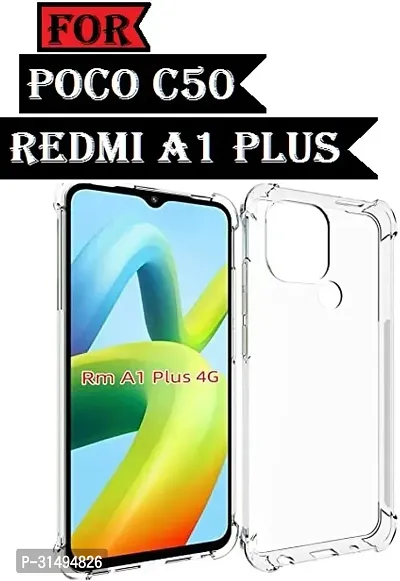 ROYALBASE Back Cover for POCO C50  REDMI A1 PLUS Transparent Camera Bump Protector Silicon Pack of 1-thumb0