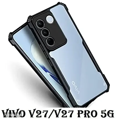 Back Cover for Vivo V27 5G Vivo V27 Pro 5G Black Camera Bump Protector Silicon Pack of 1-thumb0