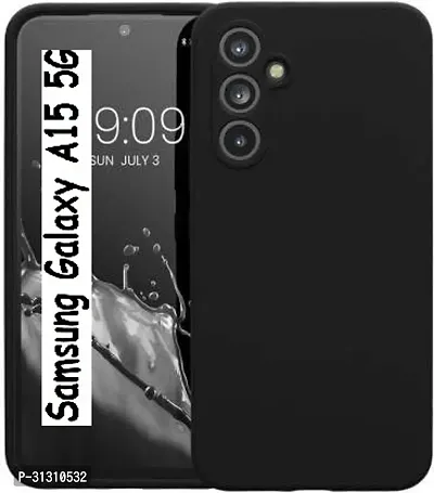 ROYALBASE Back Cover for Samsung Galaxy A15 5G CA Black Grip Case Silicon Pack of 1-thumb0