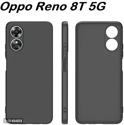 Back Cover for Oppo Reno 8T 5G Oppo Reno 8T Black Camera Bump Protector Silicon Pack of 1-thumb0