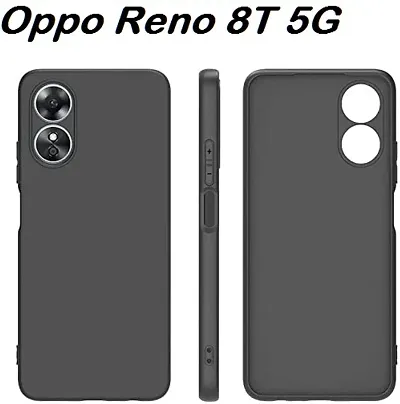 CELZO Silicon Back Cover Case for Oppo A78 - Black