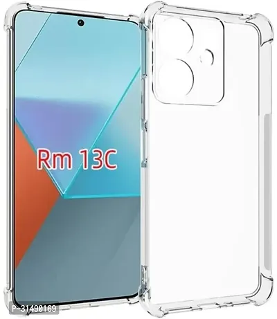 Back Cover for Redmi 13c 5G Transparent Rugged Armor Silicon Pack of 1-thumb0