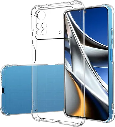 CELZO Transparent Soft Silicon Flexible 4 Side Full Protection Back Cover Case for Xiaomi Poco X4 Pro (4G) - (Transparent)