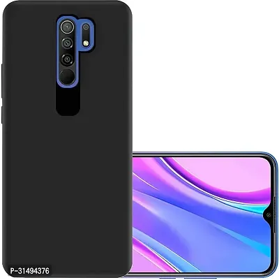 Back Cover for Redmi 9 Prime Black Grip Case Silicon Pack of 1-thumb0