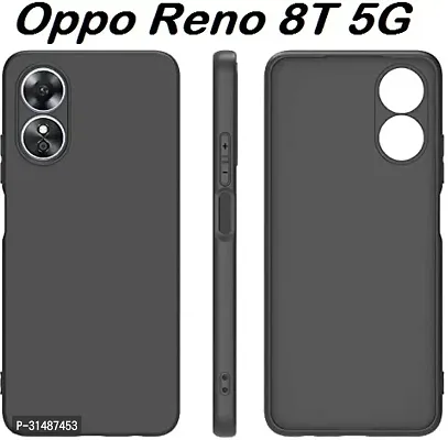 Back Cover for Oppo Reno 8T 5G Oppo Reno 8T Black Camera Bump Protector Silicon Pack of 1-thumb0