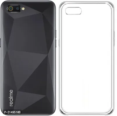 ROYALBASE Back Cover for REALME C2 Transparent Grip Case Silicon Pack of 1-thumb0