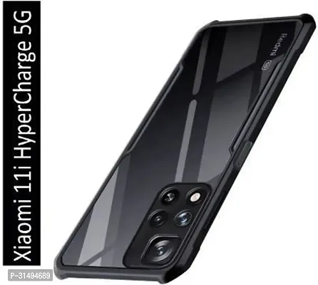 Back Cover for Xiaomi 11i Hyper ChagreMi 11i Black Camera Bump Protector Pack of 1