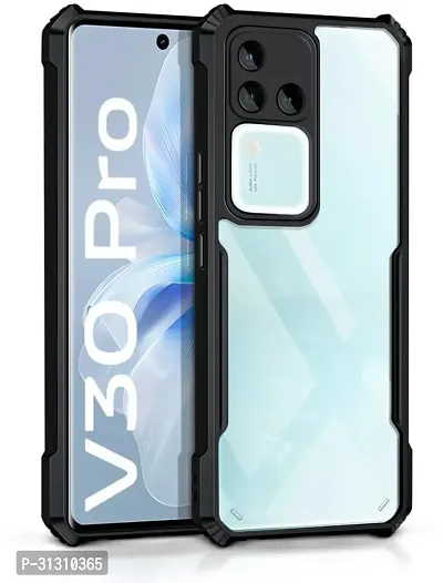 ROYALBASE Back Cover for Vivo V30 Pro IP Black Grip Case Silicon Pack of 1-thumb0