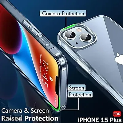 ROYALBASE Back Cover for Apple Iphone 15 Plus TP Transparent Camera Bump Protector Silicon Pack of 1-thumb2