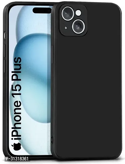 ROYALBASE Back Cover for Apple iPhone 15 Plus Black Camera Bump Protector Silicon Pack of 1-thumb0