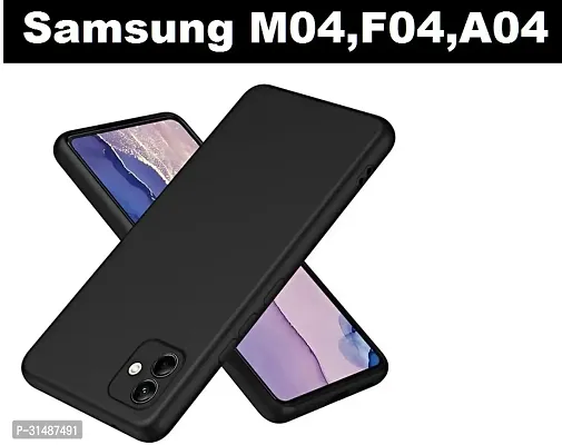 Back Cover for Samsung Galaxy F04 M04  A04 Black Silicon-thumb0