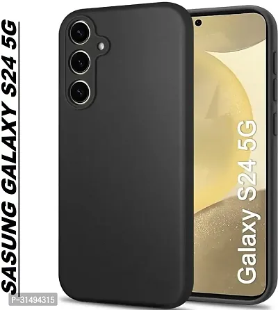 Back Cover for Samsung Galaxy S24 5G Samsung Galaxy S24 Black Camera Bump Protector Silicon Pack of 1-thumb0