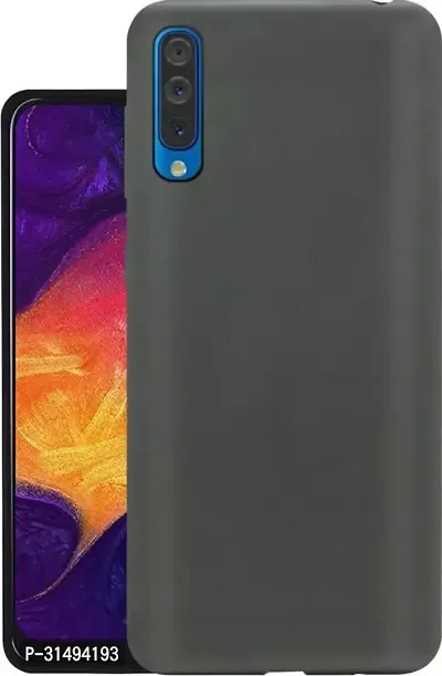 Back Cover for SAMSUNG GALAXY A50 Black Grip Case Silicon Pack of 1