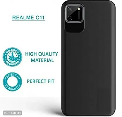 ROYALBASE Back Cover for Realme C11 Black Grip Case Silicon Pack of 1-thumb2