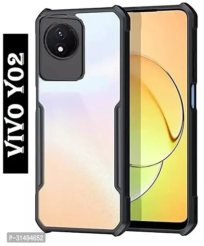 Back Cover for Vivo Y02 4G Black Grip Case Pack of 1-thumb0