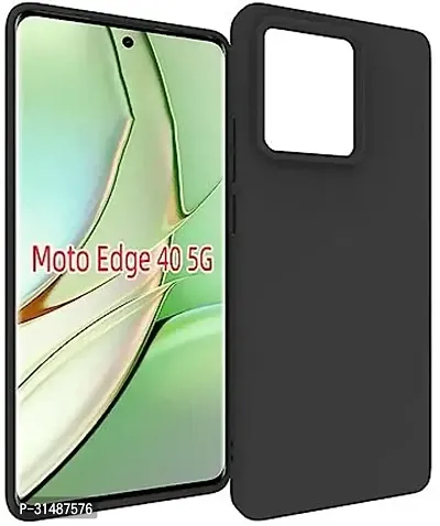 Back Cover for MOTOROLA Edge 40 Black Grip Case Silicon Pack of 1