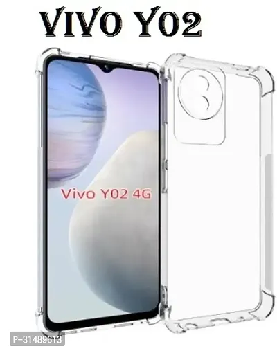 Back Cover for Vivo Y02 4G Transparent Grip Case Silicon Pack of 1-thumb0