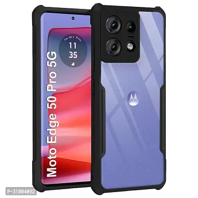 CASEHUNT Compitable with Motorola Edge 50 pro 5G IP Black Back Cover Shock Proof Soft Case Cushioned Edges for Ultimate Protection-thumb0