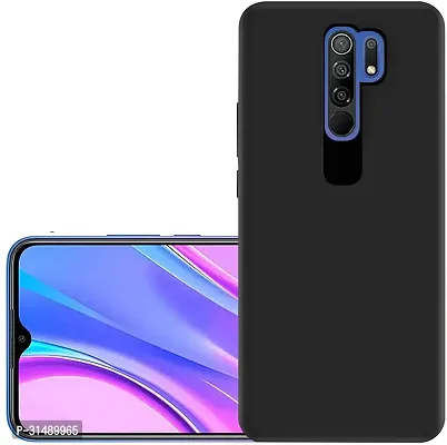 Back Cover for Redmi 9 Prime Black Grip Case Silicon Pack of 1-thumb0