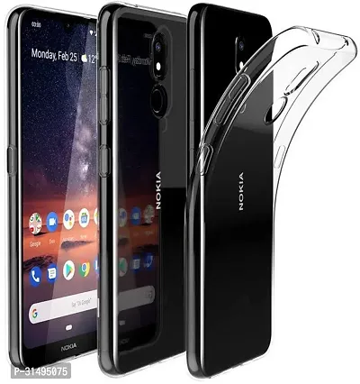 ROYALBASE Back Cover for NOKIA 3.2 Transparent Grip Case Silicon Pack of 1