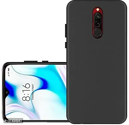 ROYABASE Back Cover for Redmi 8 Black Grip Case Silicon Pack of 1-thumb0