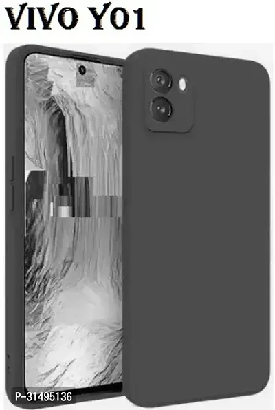 ROYALBASE Back Cover for Vivo Y01 Black Grip Case Silicon Pack of 1-thumb0