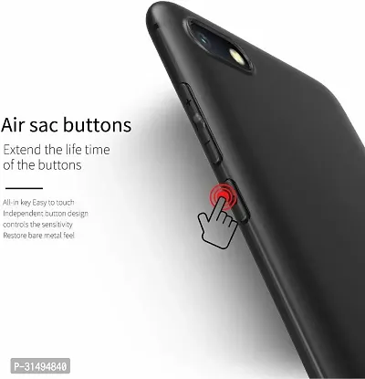 Back Cover for Mi Redmi 6A Black Grip Case Silicon Pack of 1-thumb2