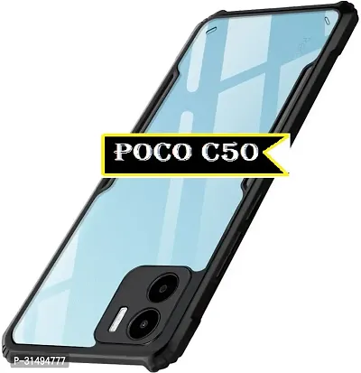 Back Cover for POCO C50  REDMI A1 PLUS Black Camera Bump Protector Pack of 1