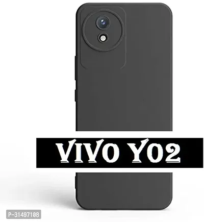 ROYALBASE Back Cover for Vivo Y02 4G Black Grip Case Silicon Pack of 1-thumb0