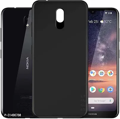 ROYALBASE Back Cover for NOKIA 3.2 Black Grip Case Silicon Pack of 1