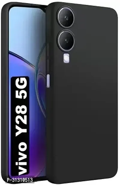 ROYALBASE Back Cover for Vivo Y28 5G Vivo Y28 Black Camera Bump Protector Silicon Pack of 1-thumb0