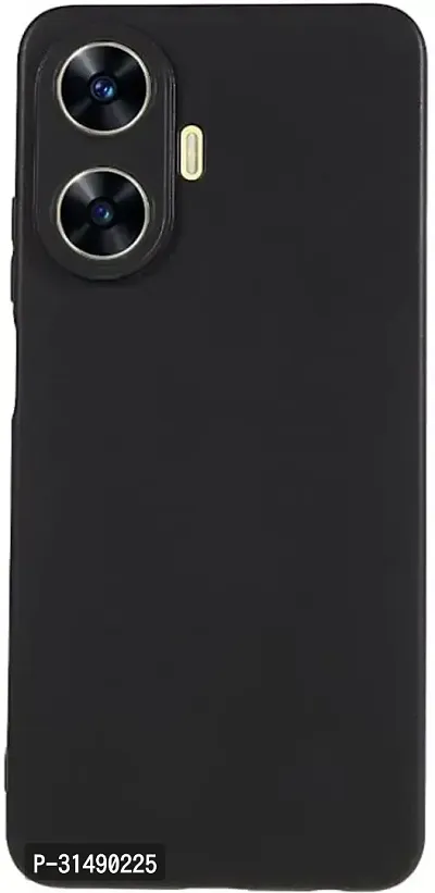 Back Cover for Realme C55 Black Grip Case Silicon Pack of 1