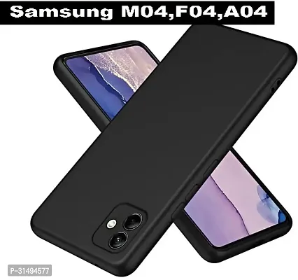 Back Cover for Samsung Galaxy F04 M04  A04 Black Silicon-thumb0