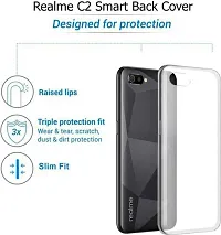 Back Cover for REALME C2 Transparent Grip Case Silicon Pack of 1-thumb1