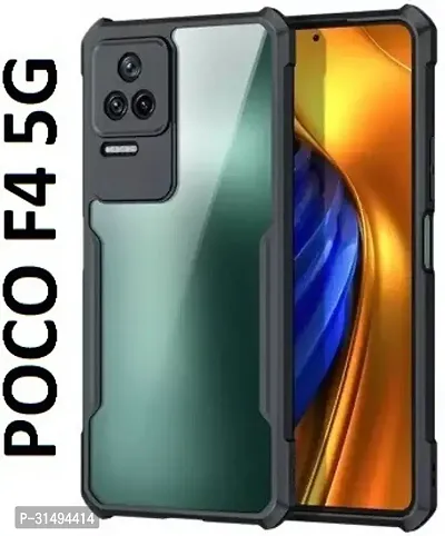 Back Cover for POCO F4 5G back glass Black Camera Bump Protector Pack of 1