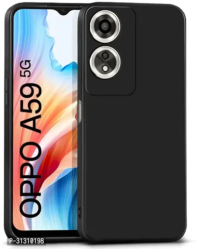 ROYALBASE Back Cover for Oppo A59 5G CA Black Camera Bump Protector Silicon Pack of 1-thumb0