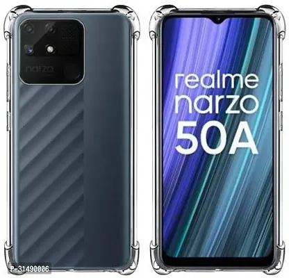 Back Cover for Realme Narzo 50A Transparent Grip Case Silicon Pack of 1-thumb0