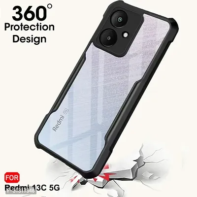 ROYABASE Back Cover for Redmi 13C 5G ip Black Grip Case Silicon Pack of 1-thumb2