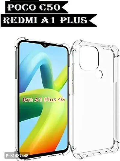 Back Cover for POCO C50  REDMI A1 PLUS Transparent Camera Bump Protector Silicon Pack of 1-thumb0